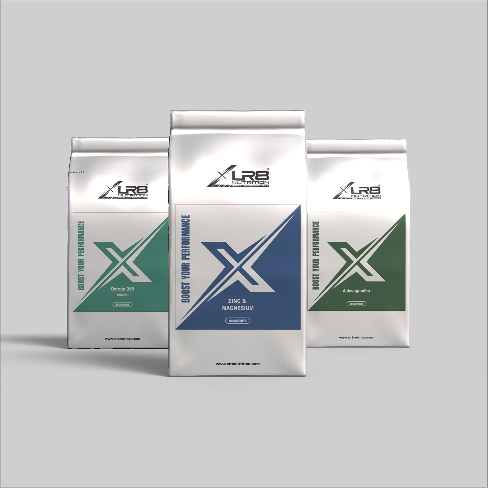 XLR8 Nutrition Cognitive Function Bundle with Ashwagandha, Omega 3-6-9, Zinc, and Magnesium