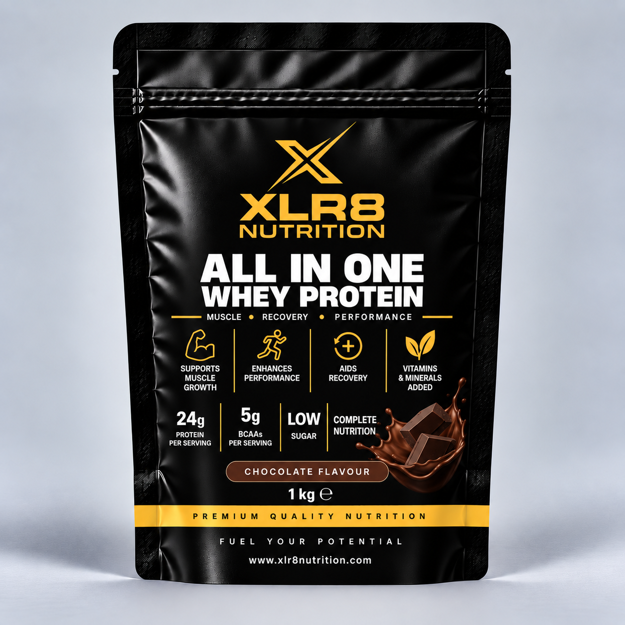 XLR8 Nutrition All in One Whey Protein Chocolate 1kg