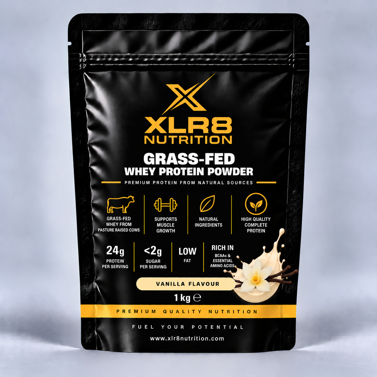 XLR8 Nutrition Grass-Fed Whey Protein Powder Chocolate 1kg