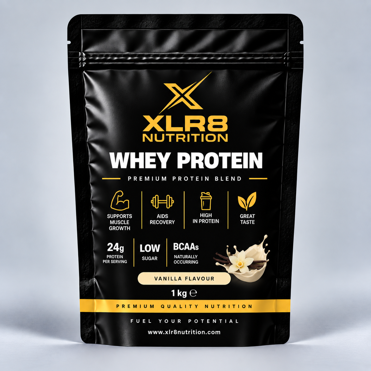 XLR8 Nutrition Whey Protein Powder Vanilla 1kg
